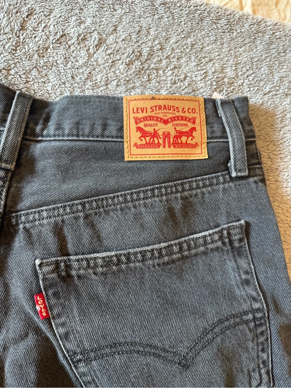Levis Black Denim Baggy Shorts